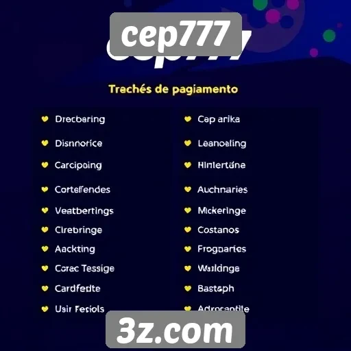 Métodos de pagamento disponíveis no cep777
